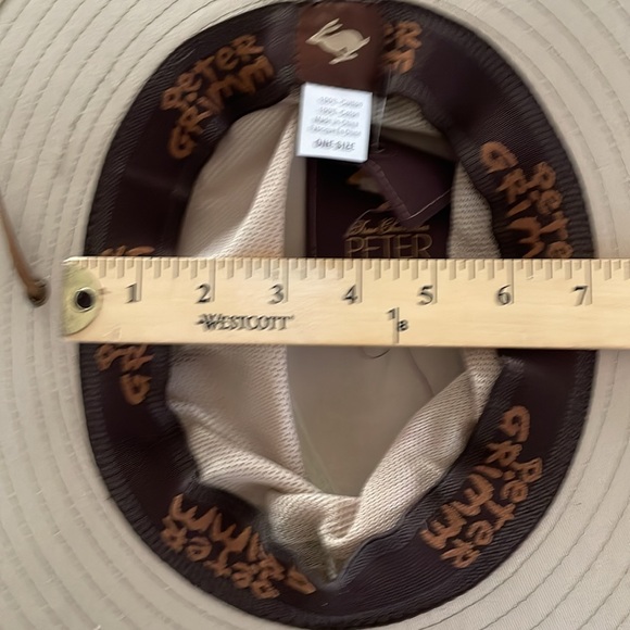 Peter Grimm Cotton Wide Brim Hat with Strap Tan/Camel NWT New! Unisex main image 5
